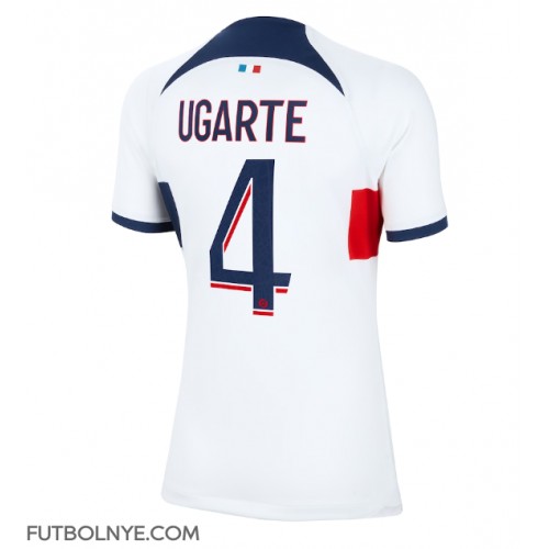 Camiseta Paris Saint-Germain Manuel Ugarte #4 Visitante Equipación para mujer 2023-24 manga corta
